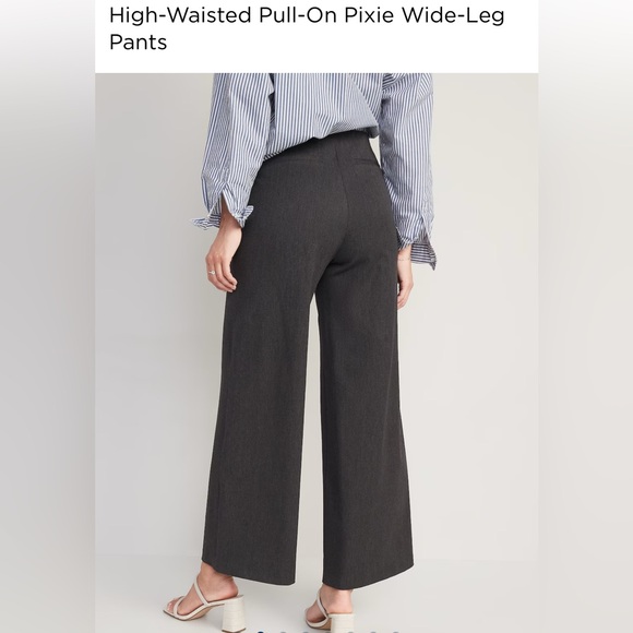 Old Navy High-Waisted Pull-On Pixie Wide-Leg Pants - Petite - Picture 7 of 8